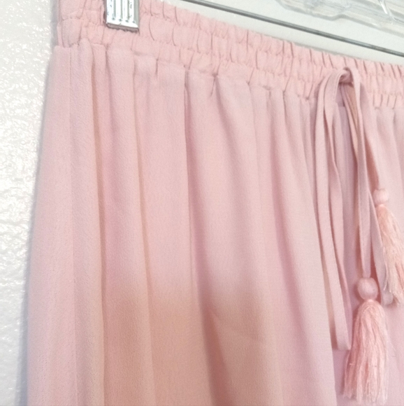 Lulus Pink Regatta Tassel Midi Skirt Blush Pink - Picture 7 of 9
